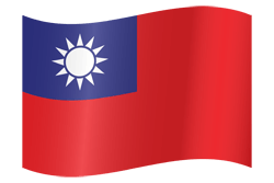 Flag of Taiwan - Flag of the Republic of China - Waving