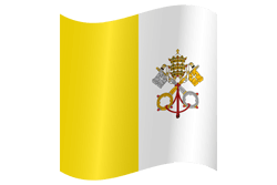 Flag of Vatican City - Flag of the Holy See - Waving
