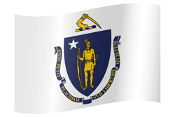 Flag of Massachusetts - Waving