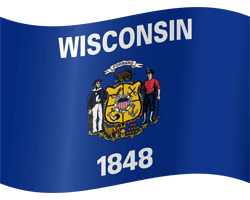 Flag of Wisconsin - Waving