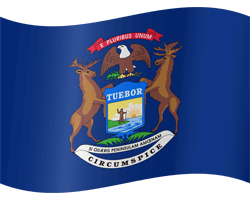 Flag of Michigan - Waving